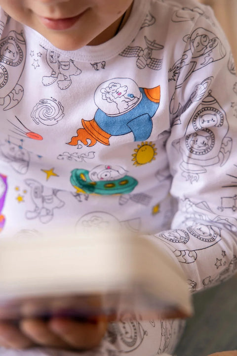 Photo of the kid in Henry The Goose pajama. 