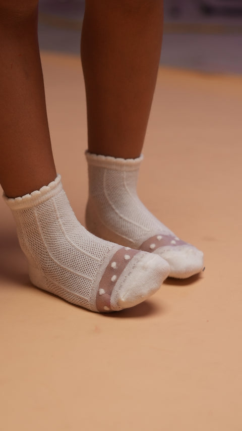 Child's legs wearing Mesh Breathable Socks