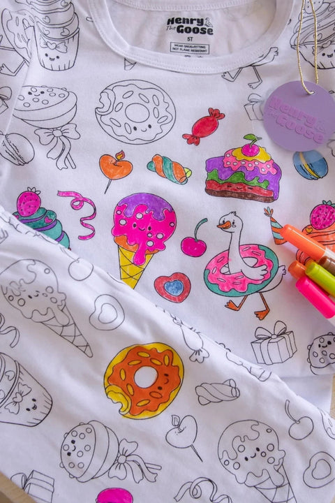 Donuts Coloring Pajama Set